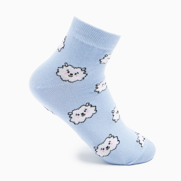 Носки женские В742 "Барашки" цвет голубой, р-р 23-25 - Фото 1