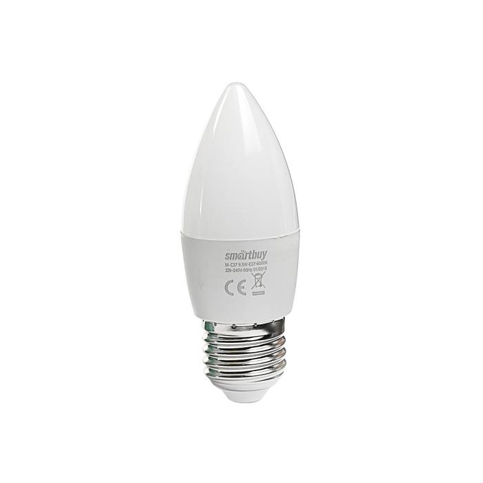 УЦЕНКА Лампа светодиодная Smartbuy, C37, Е27, 9.5 Вт, 6000 К, холодный белый свет - Фото 1