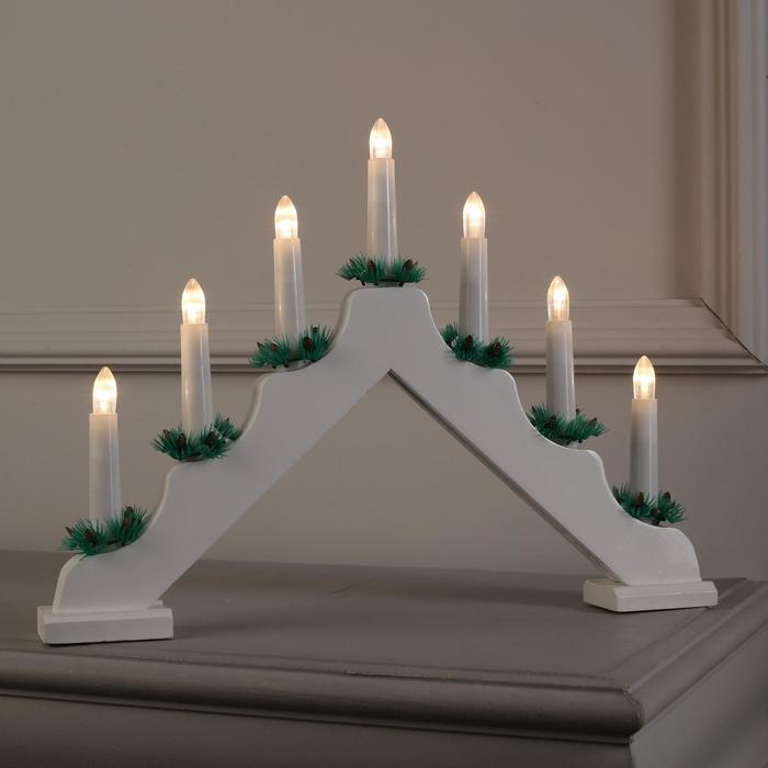 Светодиодная фигура «Рождественская горка» 39 × 29 × 4.5 см, дерево, 220 В, свечение тёплое белое, УЦЕНКА - Фото 1