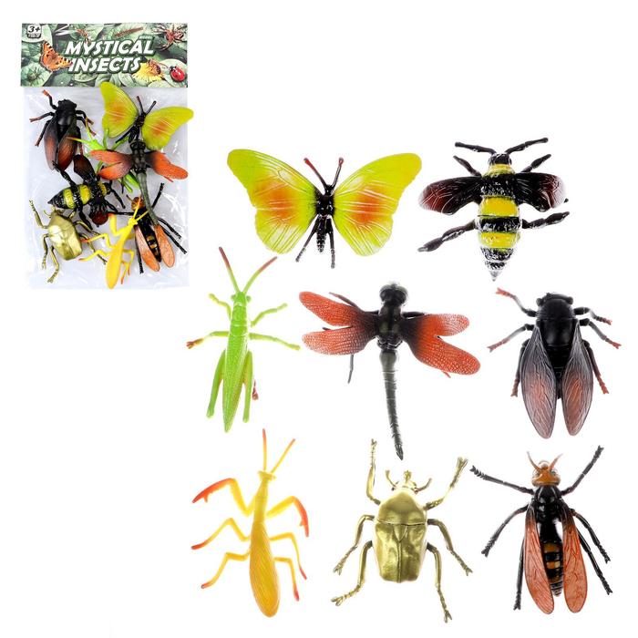 Набор насекомых «Лес», 8 фигурок, длина 12 см - фото 1905745763