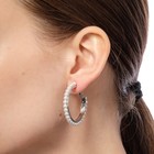 Серьги-кольца набор 6 пар «Жемчужные» с подвесками, цвет белый в серебре 5399672 - фото 16228320