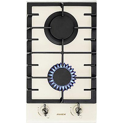 Варочная поверхность AVEX HM 3022 RY, газовая, 2 конфорки, 27х48 см, бежевая
