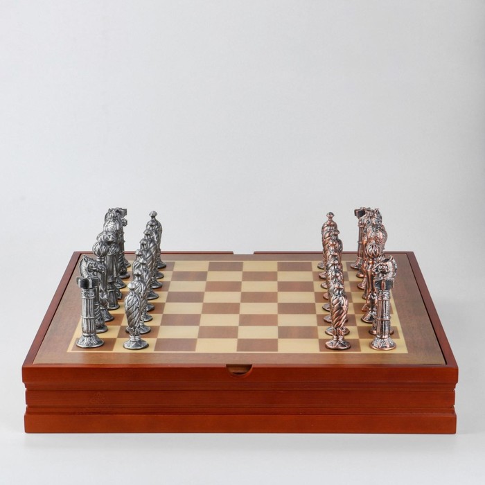Шахматы сувенирные "Рыцарские" h короля-8.5 см, h пешки-5.7 см, 36 х 36 см - Фото 1