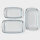 Набор прямоугольной посуды для запекания Borcam, 3 предмета: 1,3 л, 1,95 л, 2,75 л - фото 4600073