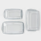 Набор прямоугольной посуды для запекания Borcam, 3 предмета: 1,3 л, 1,95 л, 2,75 л - фото 4600074