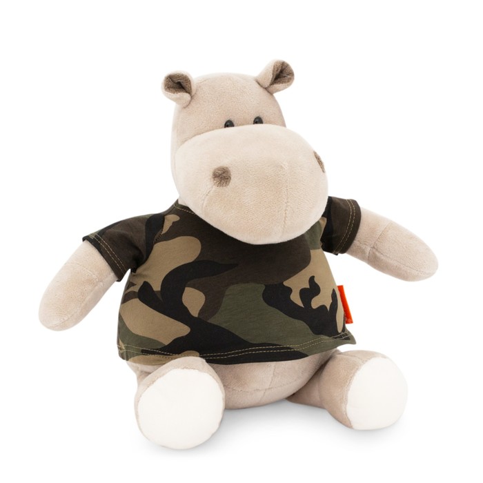 Мягкая игрушка «Бегемот: В армейской футболке», 20 см - Фото 1