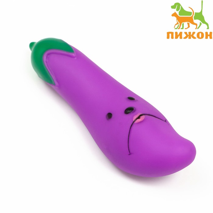 Игрушка пищащая "Баклажан" для собак, 13,5 см, фиолетовая - Фото 1