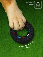 Игрушка для собак «Покрышка», 8 см, пищащая, винил, чёрная - Фото 7