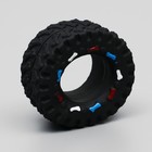 Игрушка для собак «Покрышка», 8 см, пищащая, винил, чёрная - Фото 2