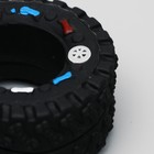 Игрушка для собак «Покрышка», 8 см, пищащая, винил, чёрная - Фото 3