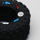 Игрушка для собак «Покрышка», 8 см, пищащая, винил, чёрная - Фото 4