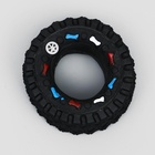 Игрушка для собак «Покрышка», 8 см, пищащая, винил, чёрная - Фото 6