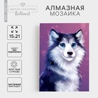 Алмазная мозаика с частичным заполнением на холсте «Хаски», 15×21 см - Фото 1