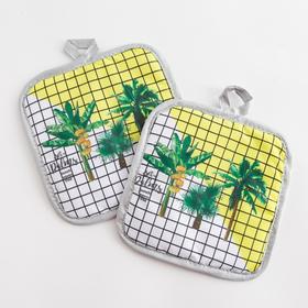 

Кухонный набор Доляна Palms, прихватка 17*17 см - 2 шт,100% п/э