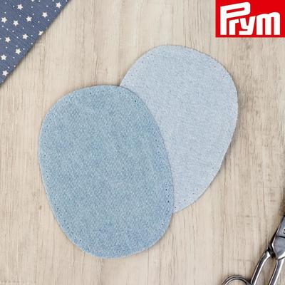 Заплатки для одежды, 10 × 14 см, термоклеевые, пара, цвет голубой