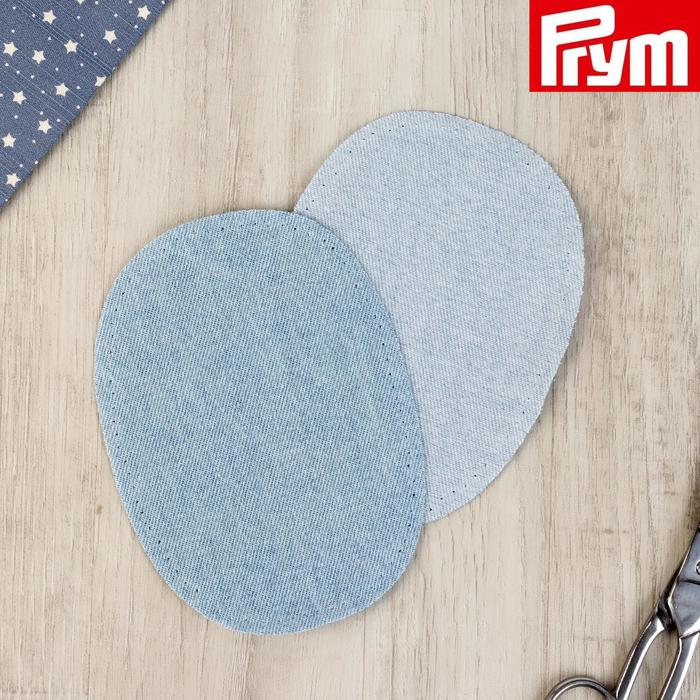 Заплатки для одежды, 10 × 14 см, термоклеевые, пара, цвет голубой - Фото 1