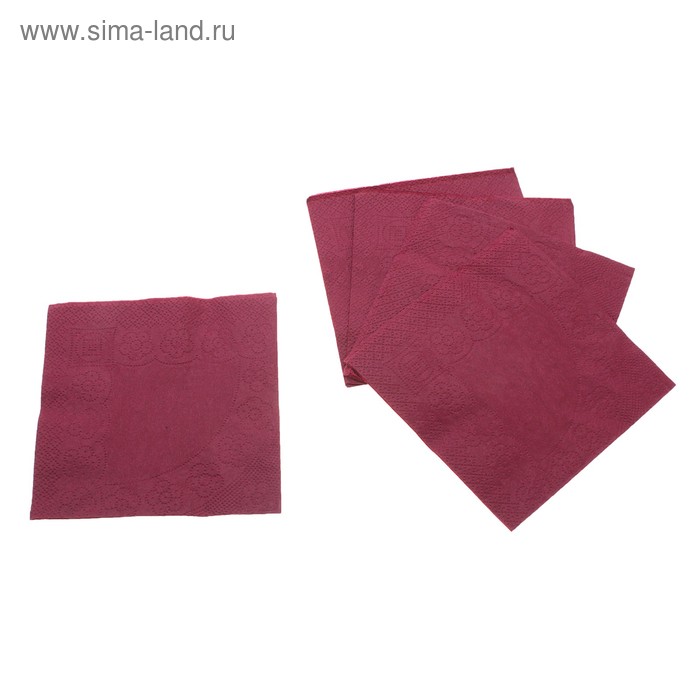 Салфетки бумажные бордовые Nega, 2 слой, 50 шт. - Фото 1