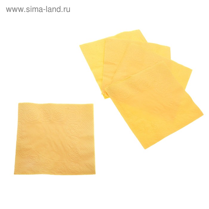 Салфетки бумажные жёлтые Nega, 2 слоя, 50 шт. - Фото 1