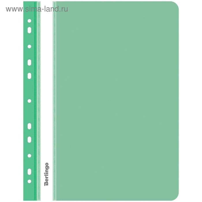 Папка-скоросшиватель пластиковая А4 Berlingo, 180 мкм, зеленая, с внешней перфорацией, до 100 листов - Фото 1
