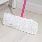 Швабра для мытья пола плоская Доляна, насадка микрофибра 42×12 см, металлическая ручка 119 см, цвет МИКС - Фото 2