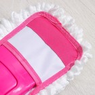 Швабра для мытья пола плоская Доляна, насадка микрофибра 42×12 см, металлическая ручка 119 см, цвет МИКС - Фото 5