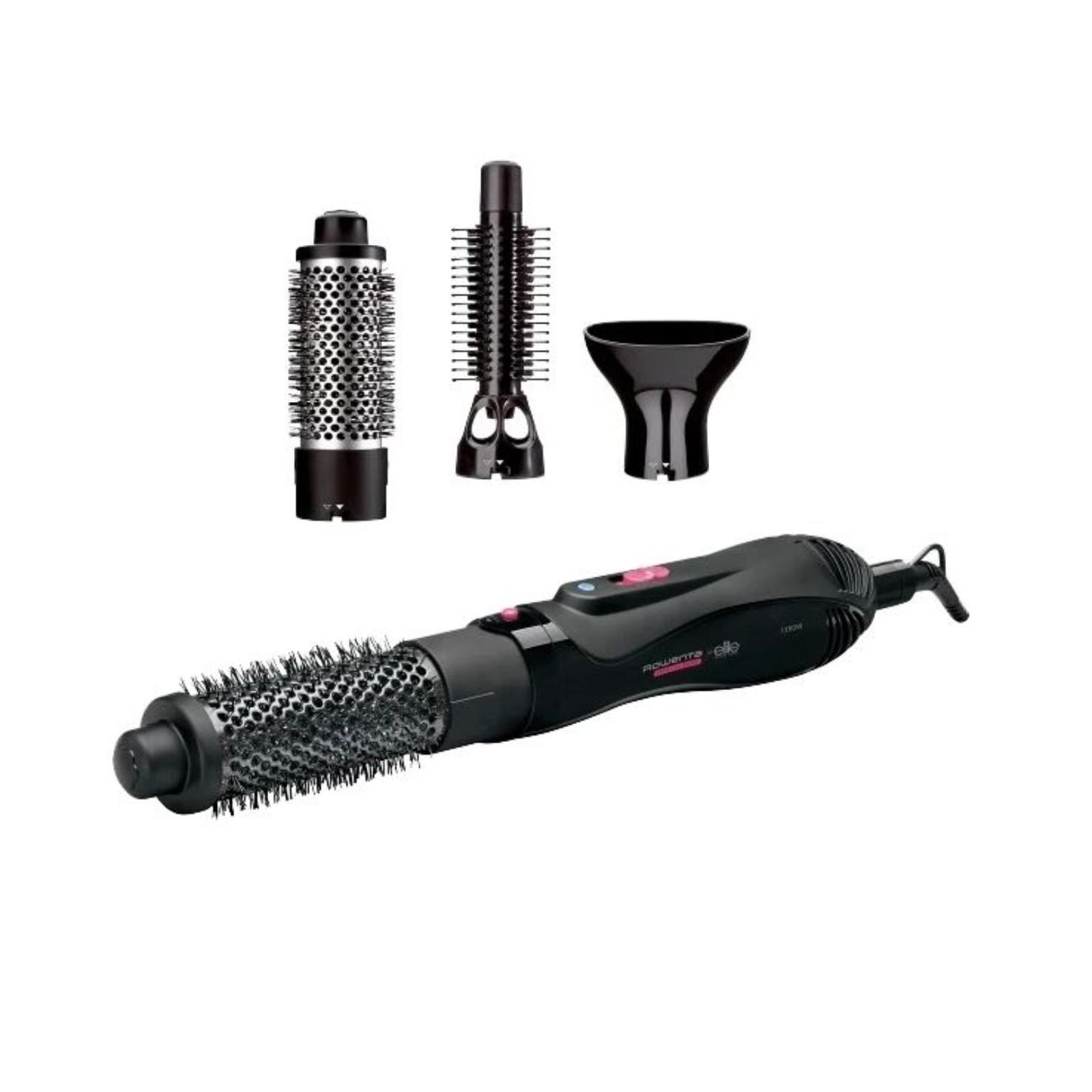Фен-щетка Rowenta CF8242F0, 1200 Вт, 2 режима, 3 насадки, черная ...