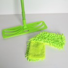 Швабра для мытья пола плоская Доляна, двусторонняя насадка микрофибра букли 40×14 см, телескопическая ручка 65-114 см, цвет МИКС - Фото 3