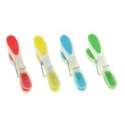Прищепки разноцветные «Ракетки» 12 шт 8,4 см пластик - Фото 1