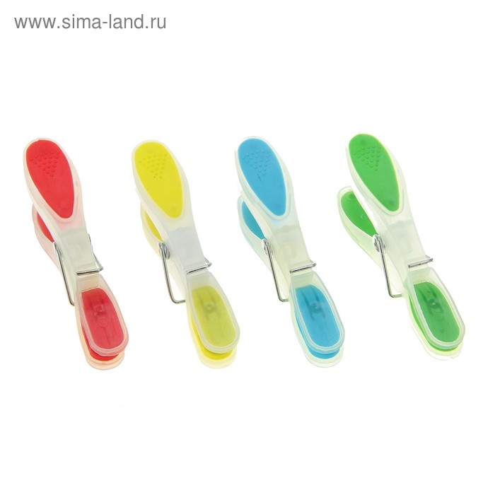 Прищепки разноцветные «Ракетки» 12 шт 8,4 см пластик - Фото 1