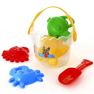 Набор игрушек для песочницы «Радужный», 6 предметов: ведро, лопатка, 4 формочки