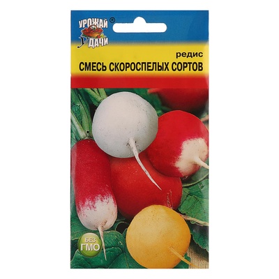 Семена Редис «Смесь Скороспелых сортов», 2 г, «УРОЖАЙ УДАЧИ»