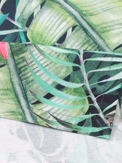 Дорожка на стол Этель Tropical parrots 40×146 см, 100% хлопок, саржа 190 г/м², зелёная/чёрная