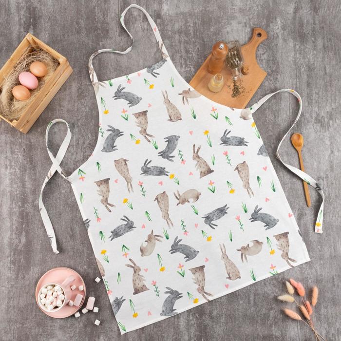 Фартук кухонный «Доляна» Fluffy bunnies, 60×70 см, 100% хлопок, 164 г/м² - Фото 1