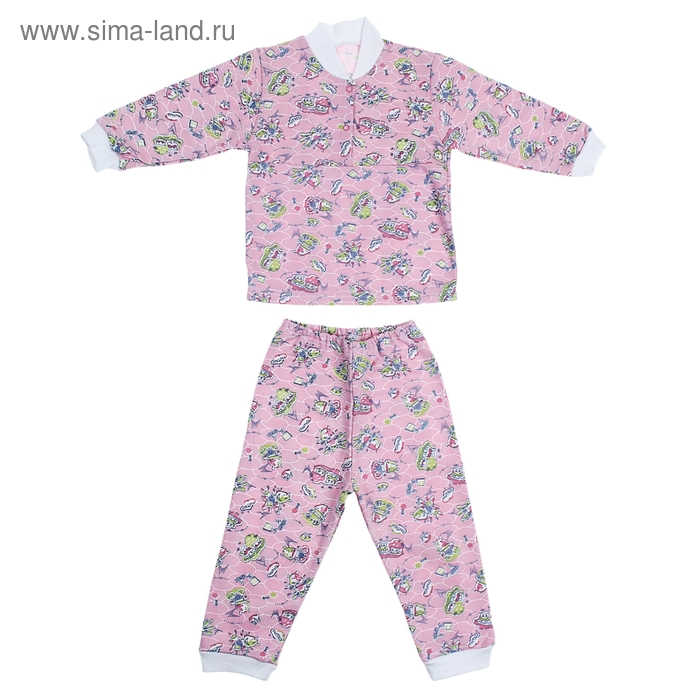 Детская пижама из футера, рост 80 см (52), цвет микс - Фото 1