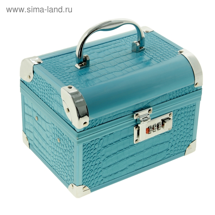 Шкатулка-сундучок под бижутерию "Голубая" 20,5х15х15 см - Фото 1