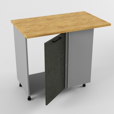 Шкаф напольный угловой под мойку «Лофт», 1 дверь, 1000×600×850 мм, цвет бетон тёмный