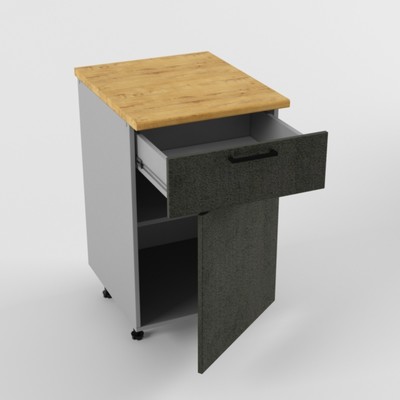 Шкаф напольный «Лофт», 1 ящик, 1 дверь, 500×600×850 мм, цвет бетон тёмный