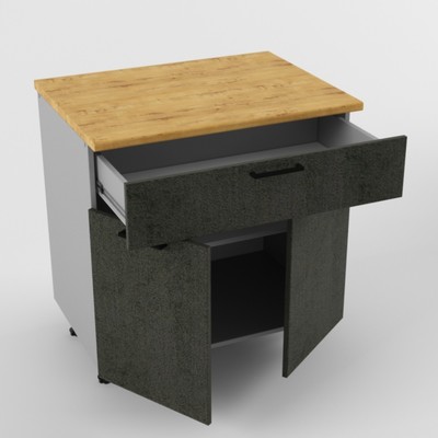 Шкаф напольный «Лофт», 1 ящик, 2 двери, 800×600×850 мм, цвет бетон тёмный