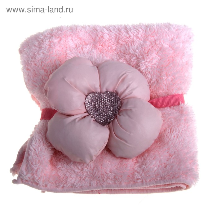 Салфетка для уборки с петлей «Цветок», 30×30 см, цвет розовый - Фото 1