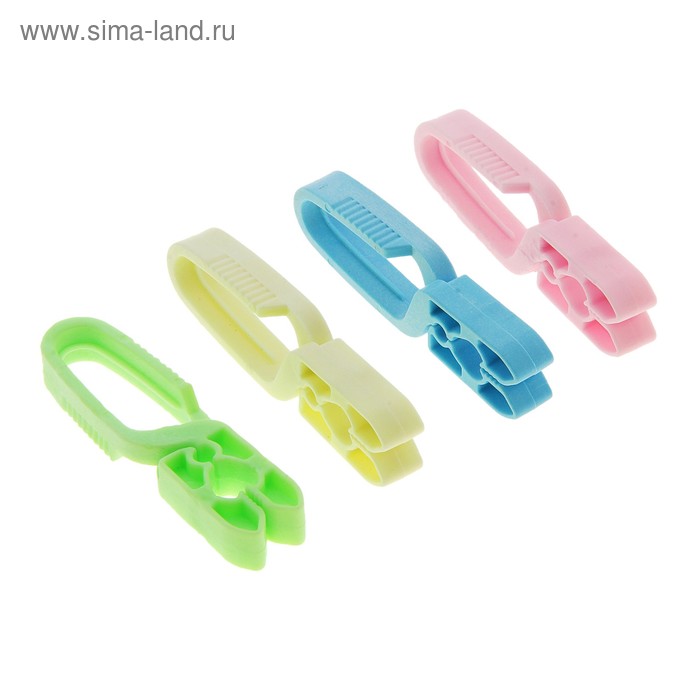 Прищепки с крючком 7см, 4 шт - Фото 1