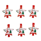 Прищепки декор новогодние "Зимние узоры", набор 6 штук, МИКС - Фото 1