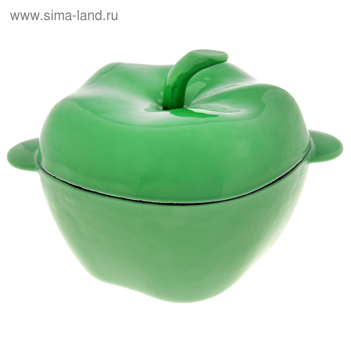 набор эмаль "поздние яблоки-5-1-экстра" 3пр. 6 л, зеленая, lodge. набор поздние яблоки-5-1-экстра (белая). Lodge чугунная посуда яблоко. кастрюля яблоко, 2.