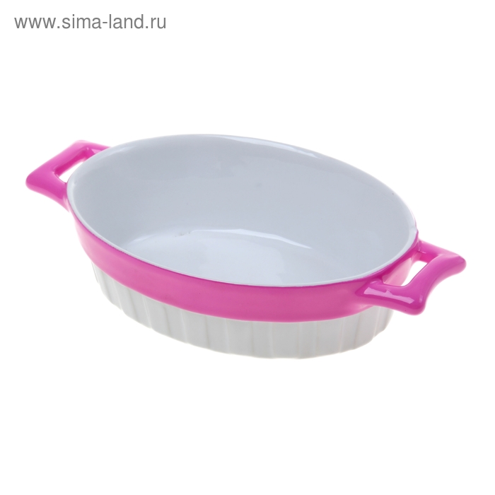 Форма для запекания керамическая Доляна «Стиль», 400 мл, 22×13×5 см, цвет розовый - Фото 1