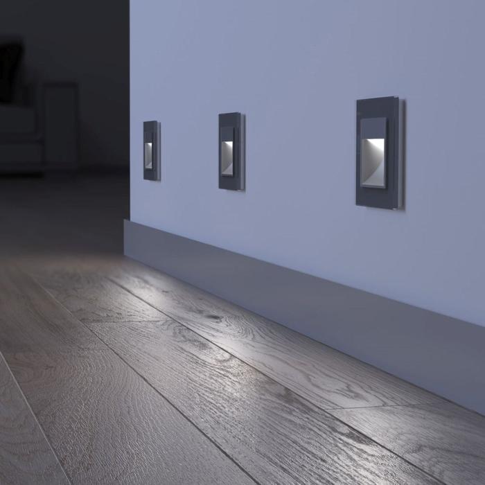 Встраиваемая LED подсветка WL06-BL-01-LED, цвет серебро - фото 1888064679