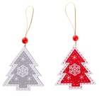 Елочная игрушка «Морозная ель», золотая нить, МИКС, односторонняя - Фото 2