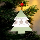 Елочная игрушка деревянная «Зимняя ель» МИКС - Фото 2