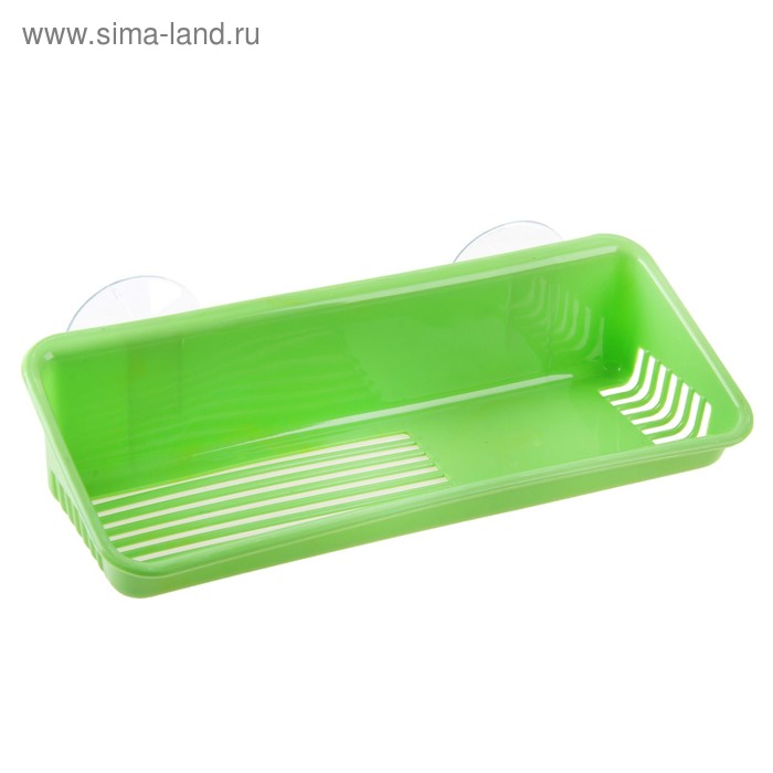 Полочка в ванную комнату Bath Collection, на присосках, зеленая - Фото 1