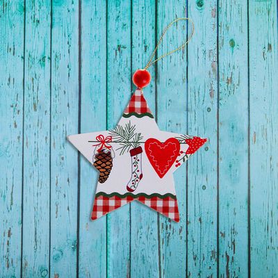 Елочная игрушка «Звезда», золотая нить