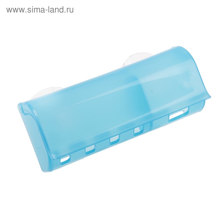 Держатель для зубных щёток на присоске Bath Collection, цвет голубой - Фото 1