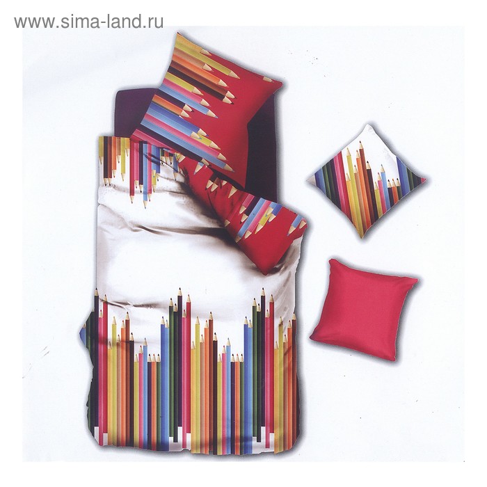 Постельное белье "Этель Рэйнбоу" 1.5 сп Карандаши 150*210 см, 150*220 см, 50*70 см - Фото 1